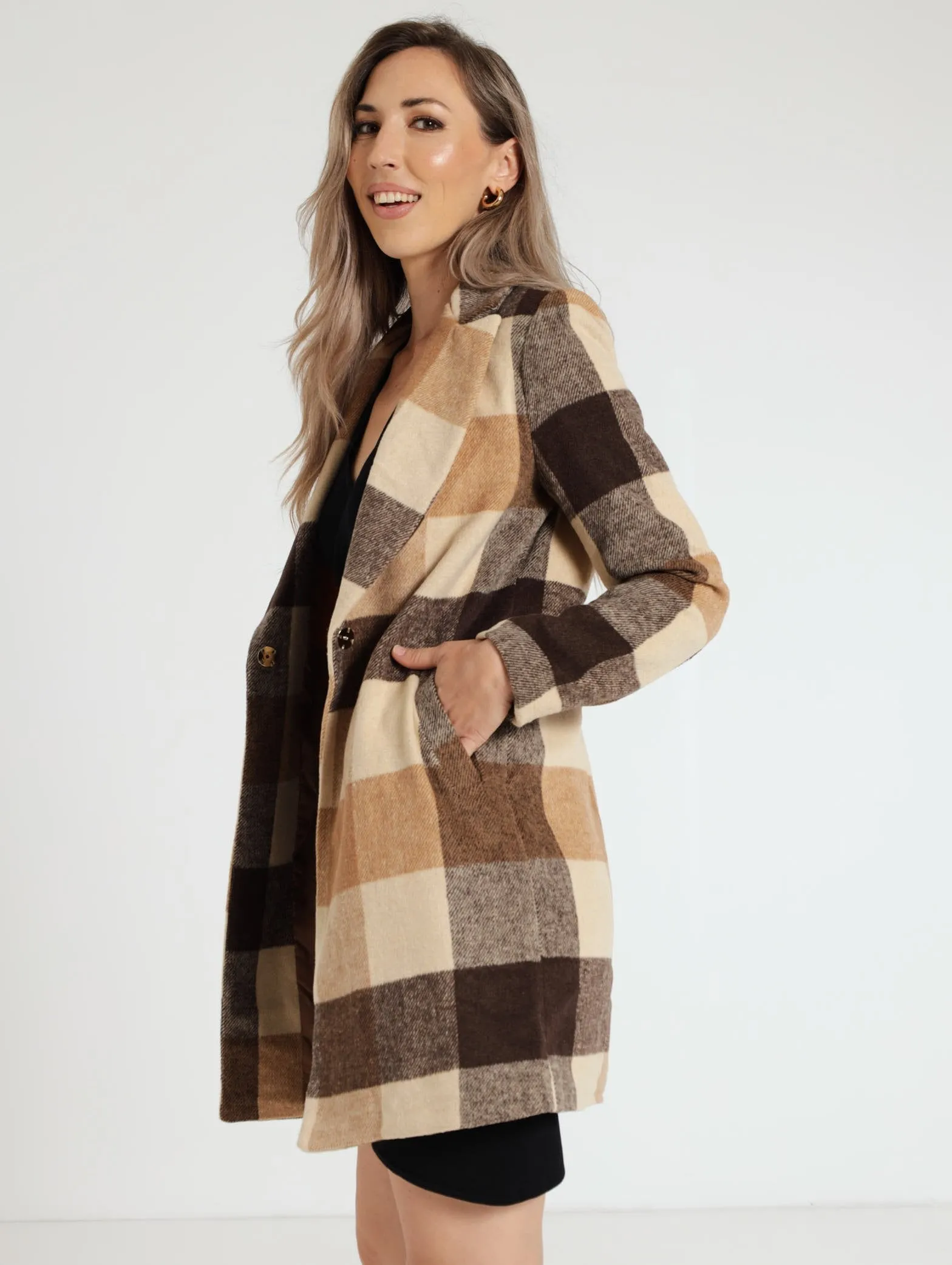 Charlotte Single Breasted Coat - Camel