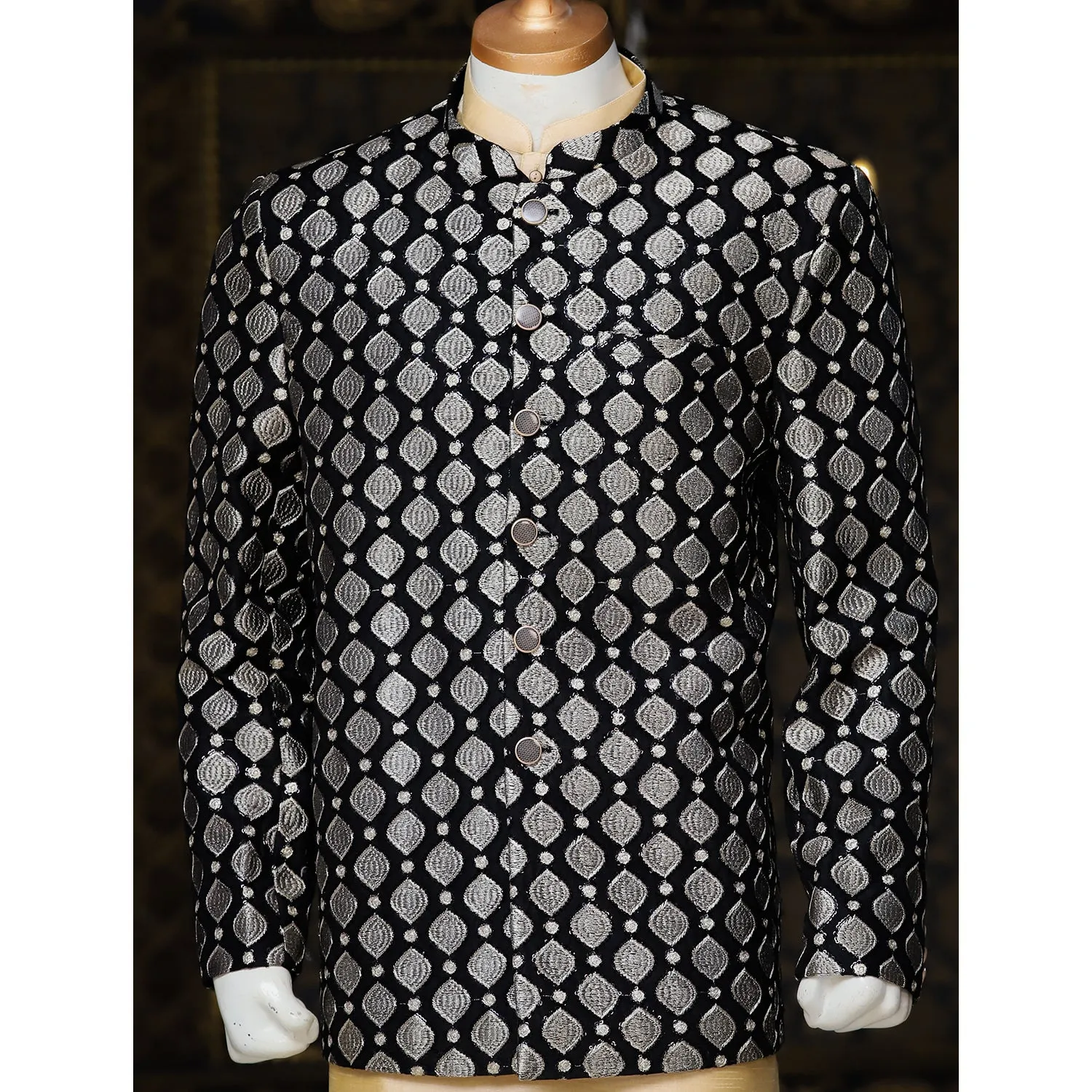 Chiffon Prince Coat w/ Tilla Work for Men