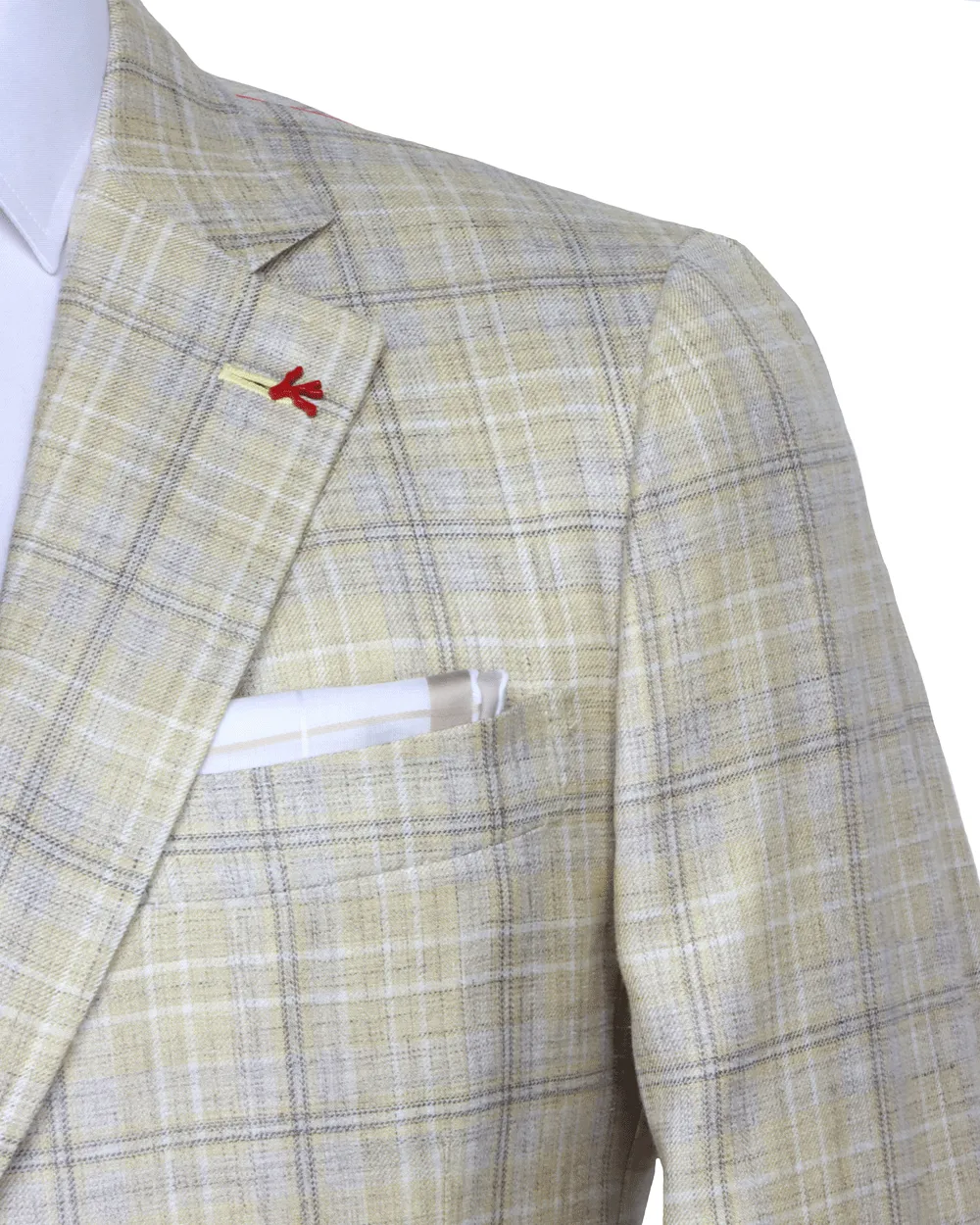 Citron and White Windowpane Sportcoat