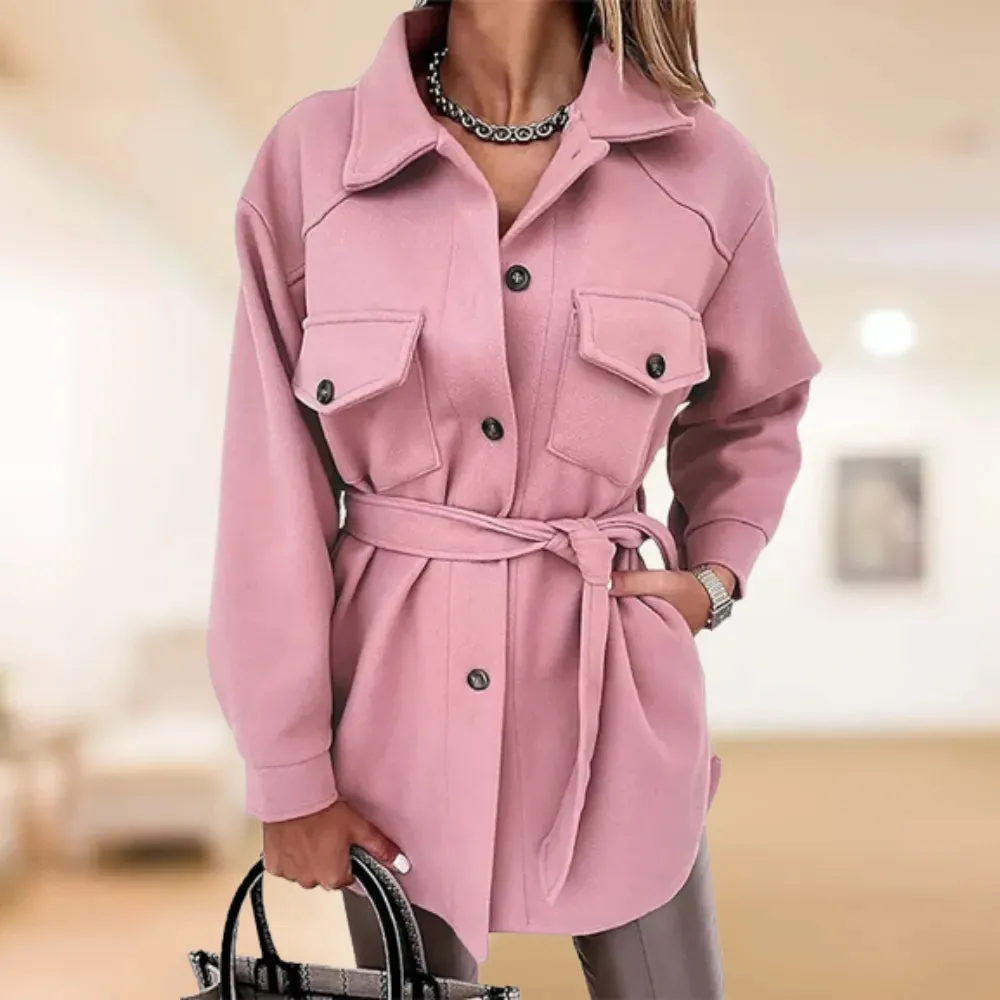 Classic women's coats with polo buttons for autumn & winter