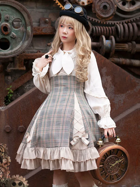 Classical Lolita JSK Dress Camel Bows Sleeveless Polyester Lolita Jumper Skirt