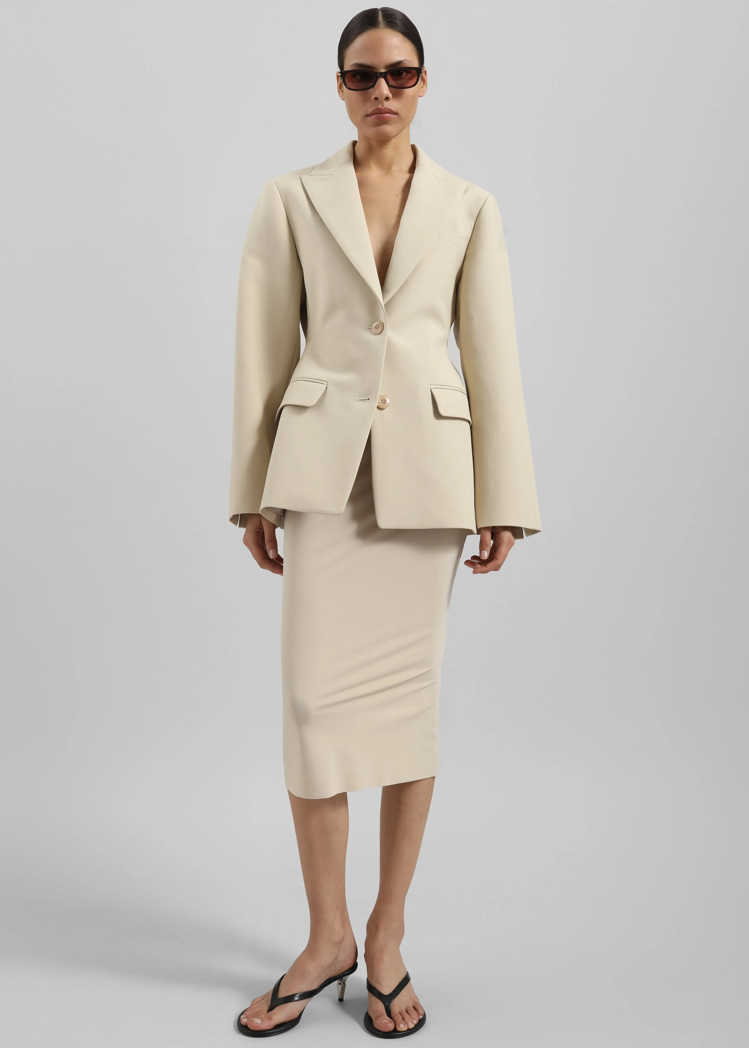 Colette Hourglass Blazer - Beige
