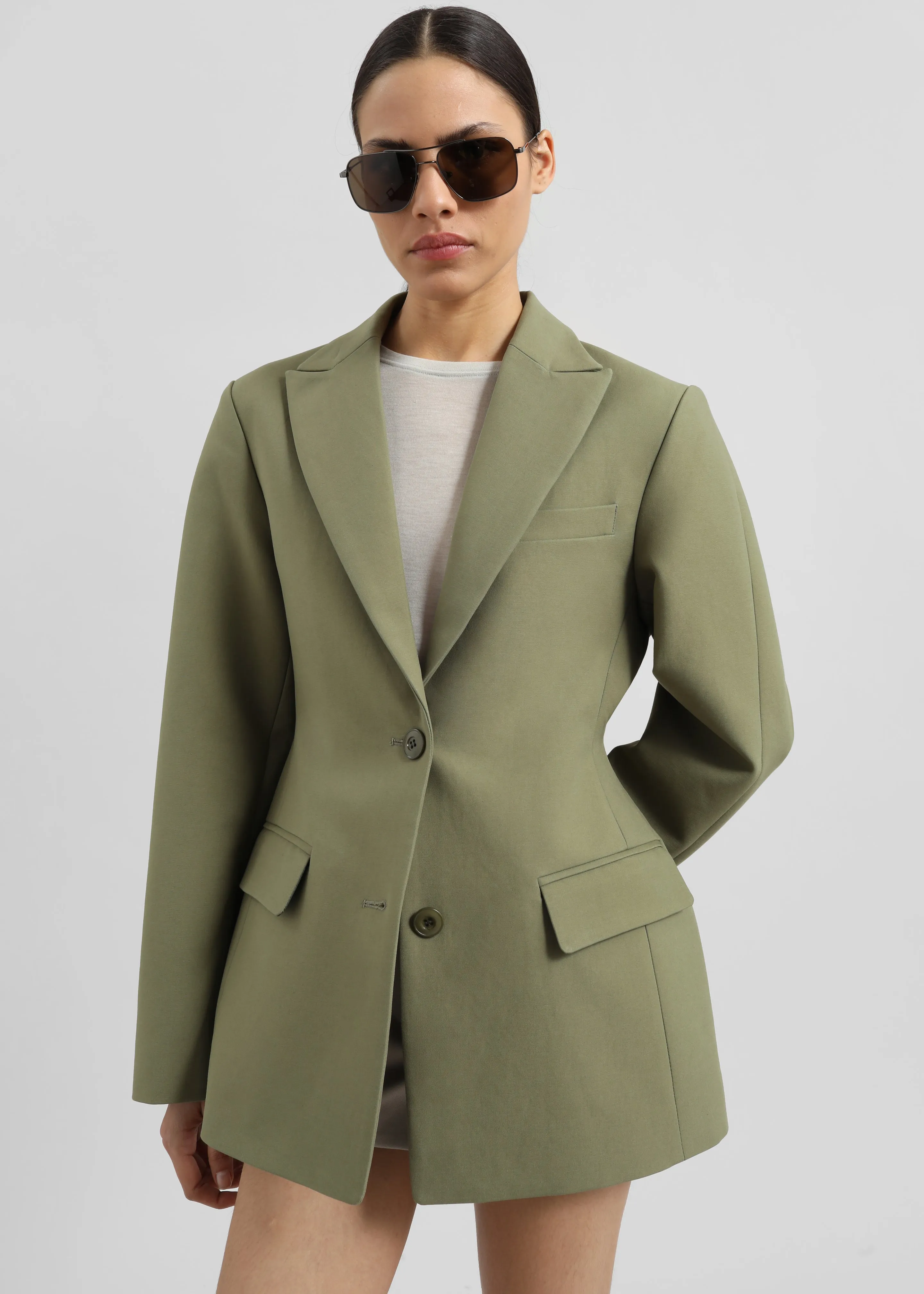 Colette Hourglass Blazer - Khaki