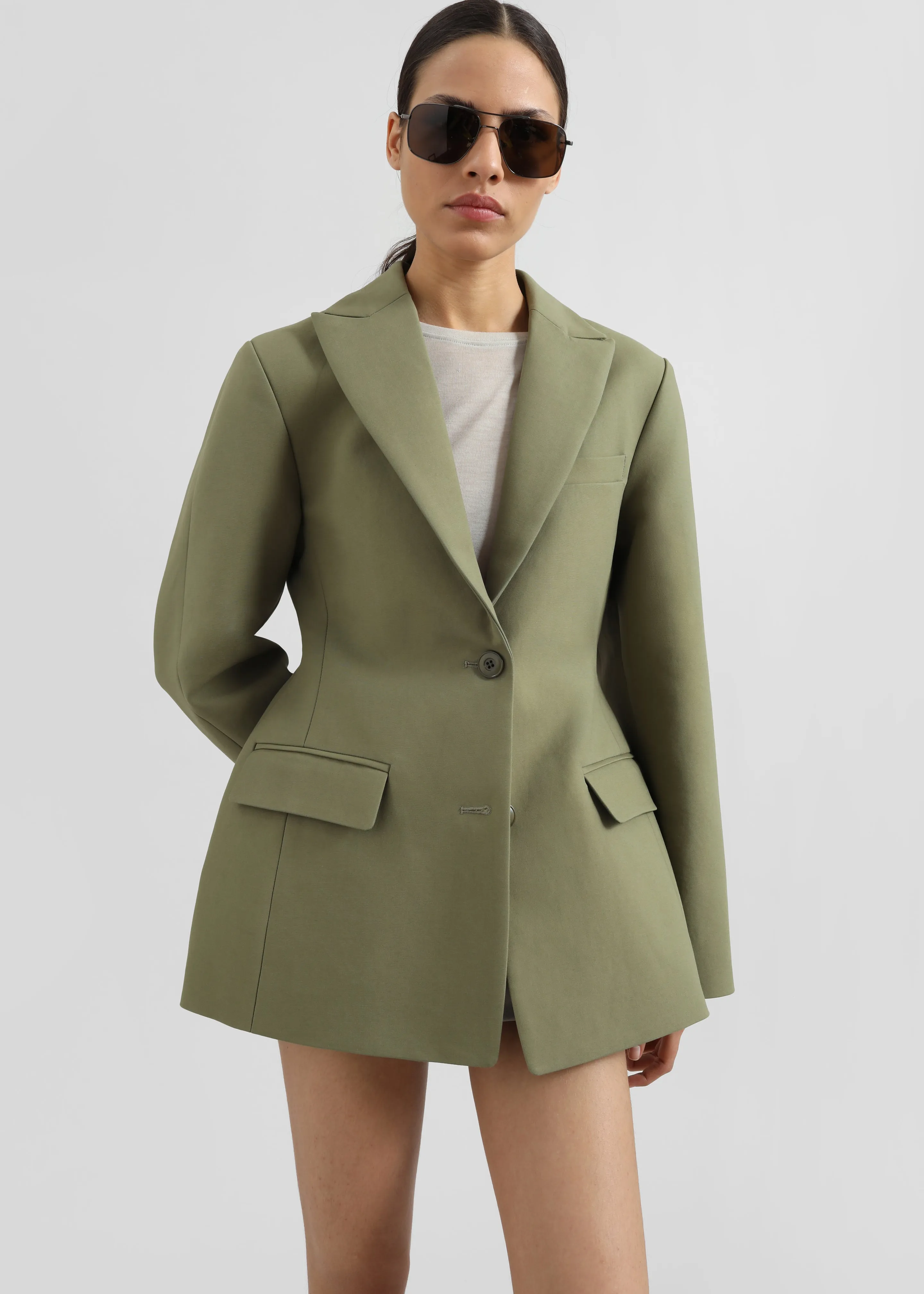 Colette Hourglass Blazer - Khaki