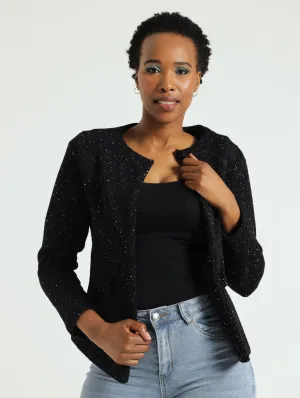 Collarless Jacket - Black