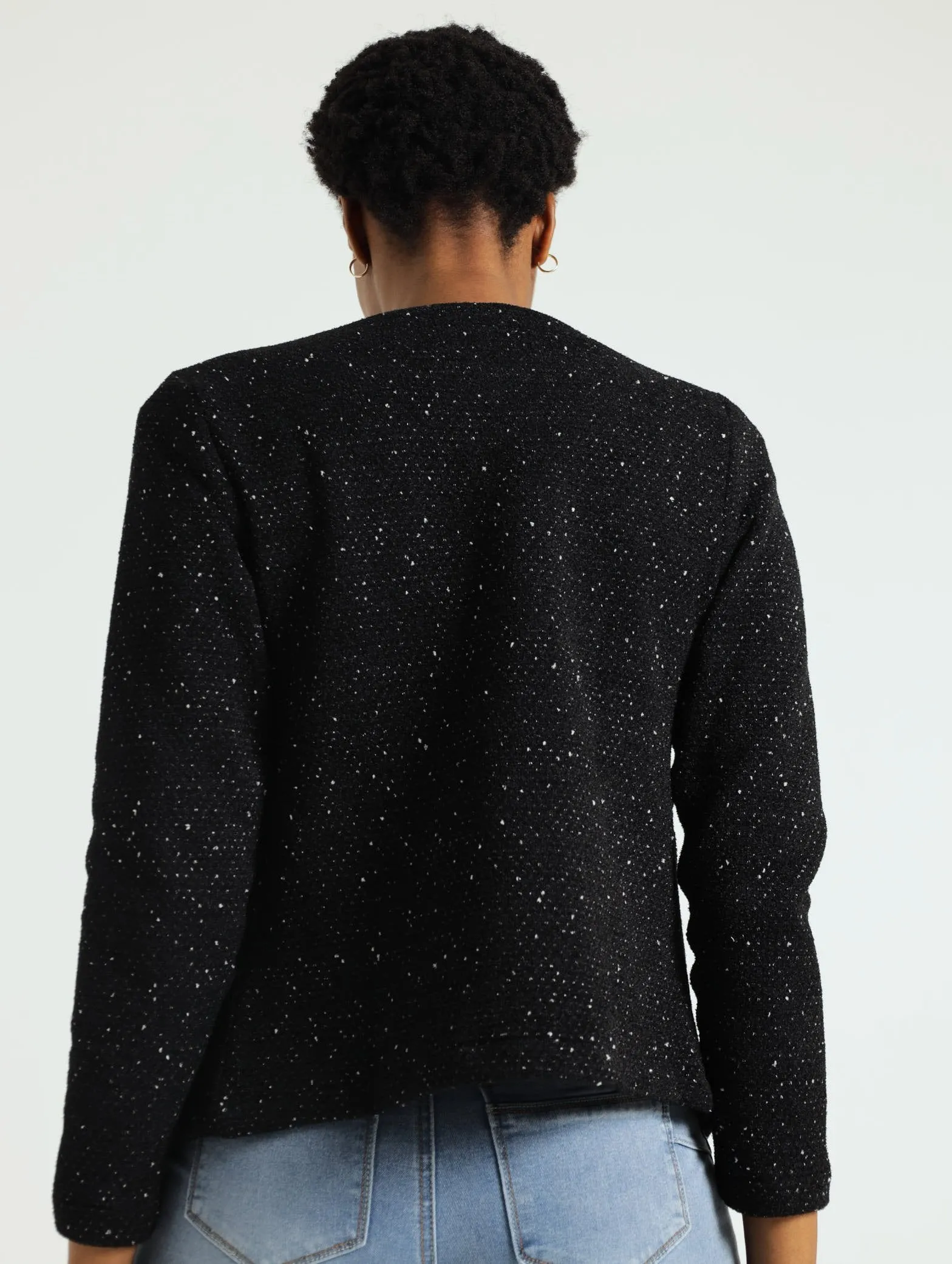 Collarless Jacket - Black
