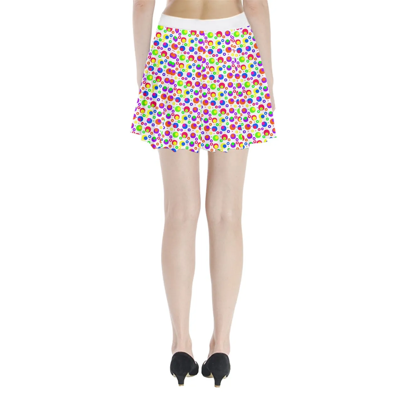 complex rainbow dot Pleated Mini Skirt