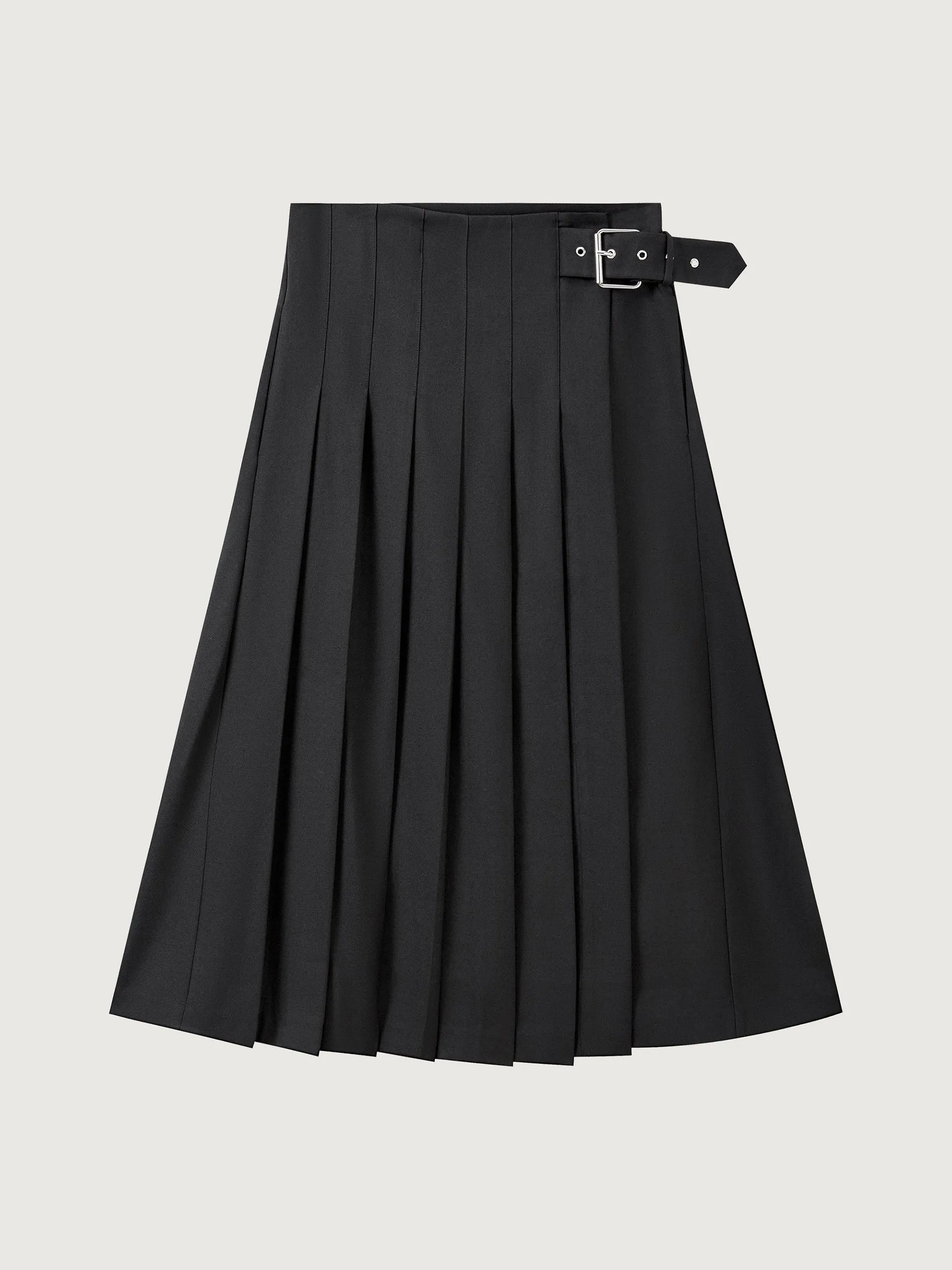 Courtney Zheng Pleated Wool Skirt