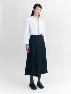 Courtney Zheng Pleated Wool Skirt
