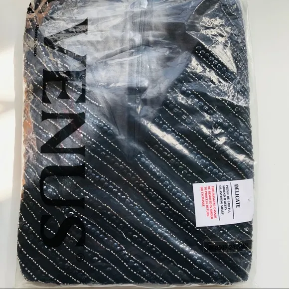Deep V Sequin Formal Dress NWT Black
