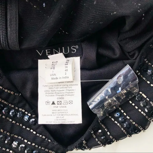 Deep V Sequin Formal Dress NWT Black