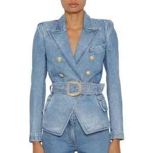 Denim Blazer "Buckle Up"