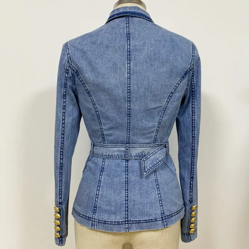 Denim Blazer "Buckle Up"