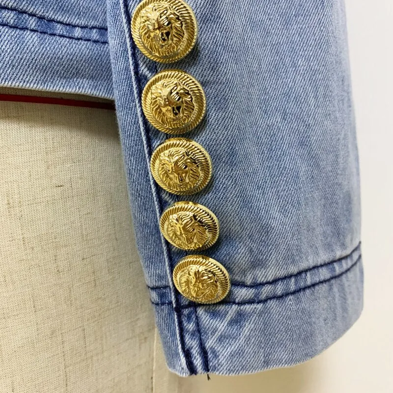 Denim Blazer "Buckle Up"