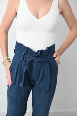 Denim Blue Paperbag Pants