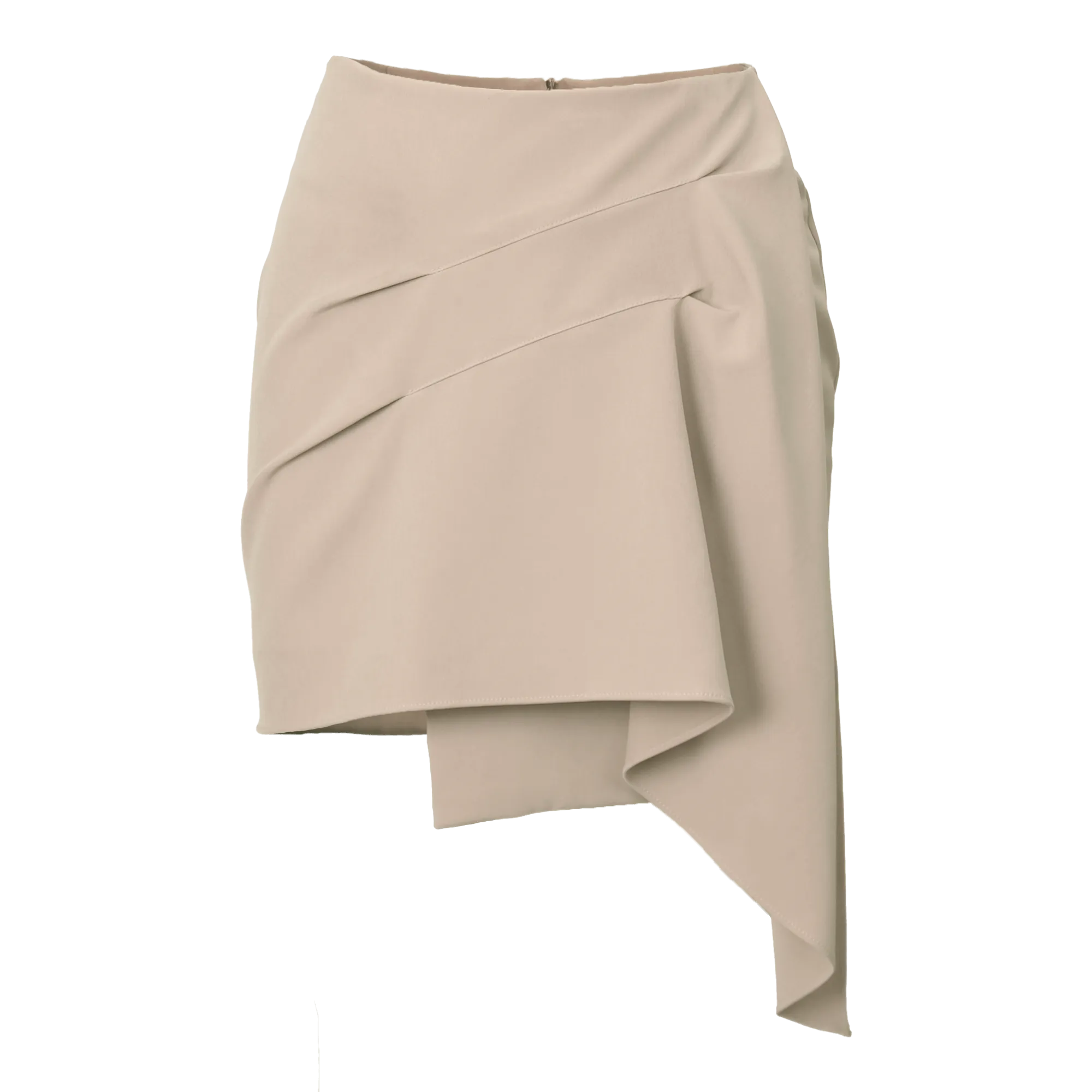 Diagnal Line Tulip Asymmetric Skirt