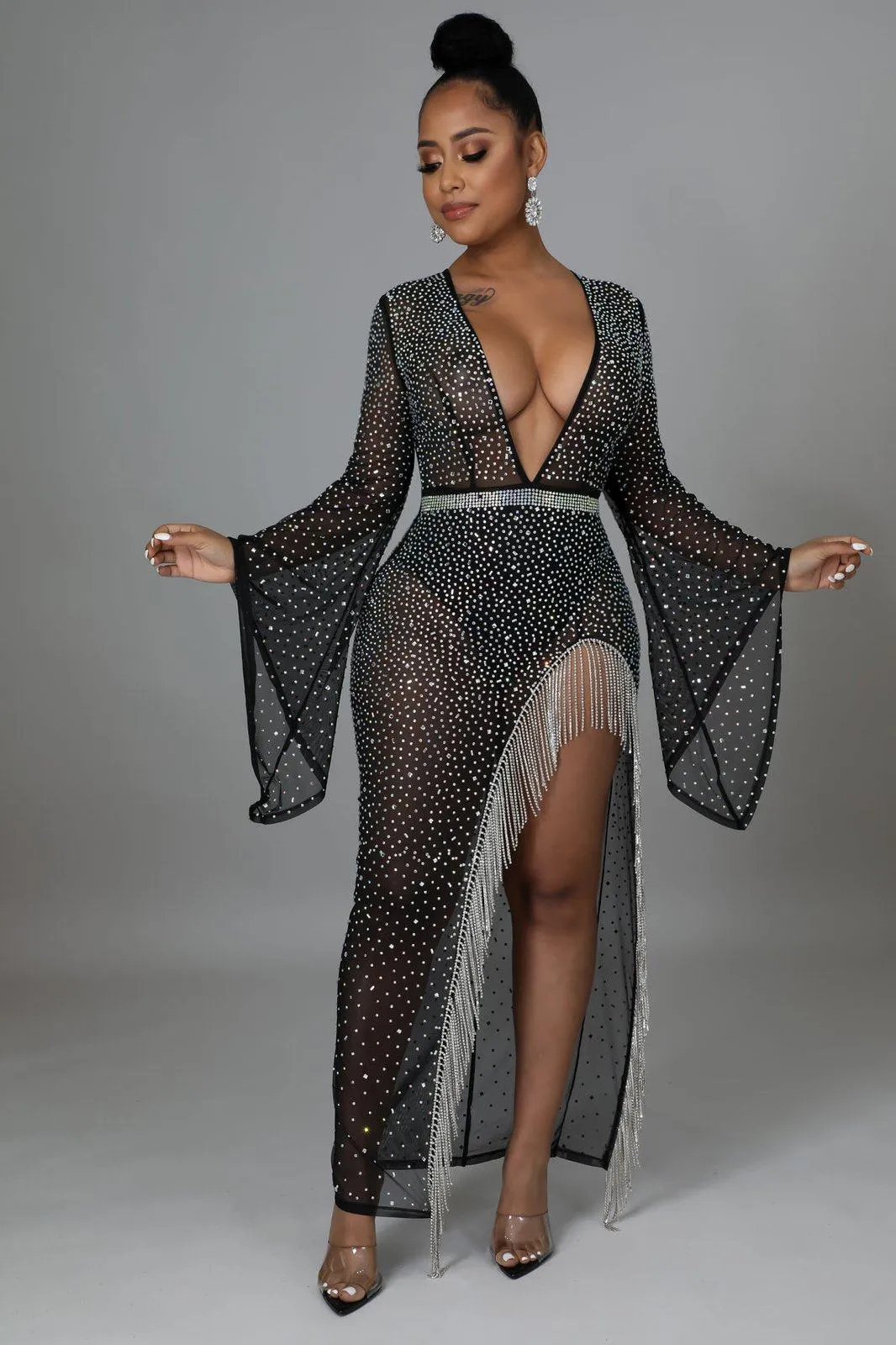 Diamond Dazzle Dress Nude