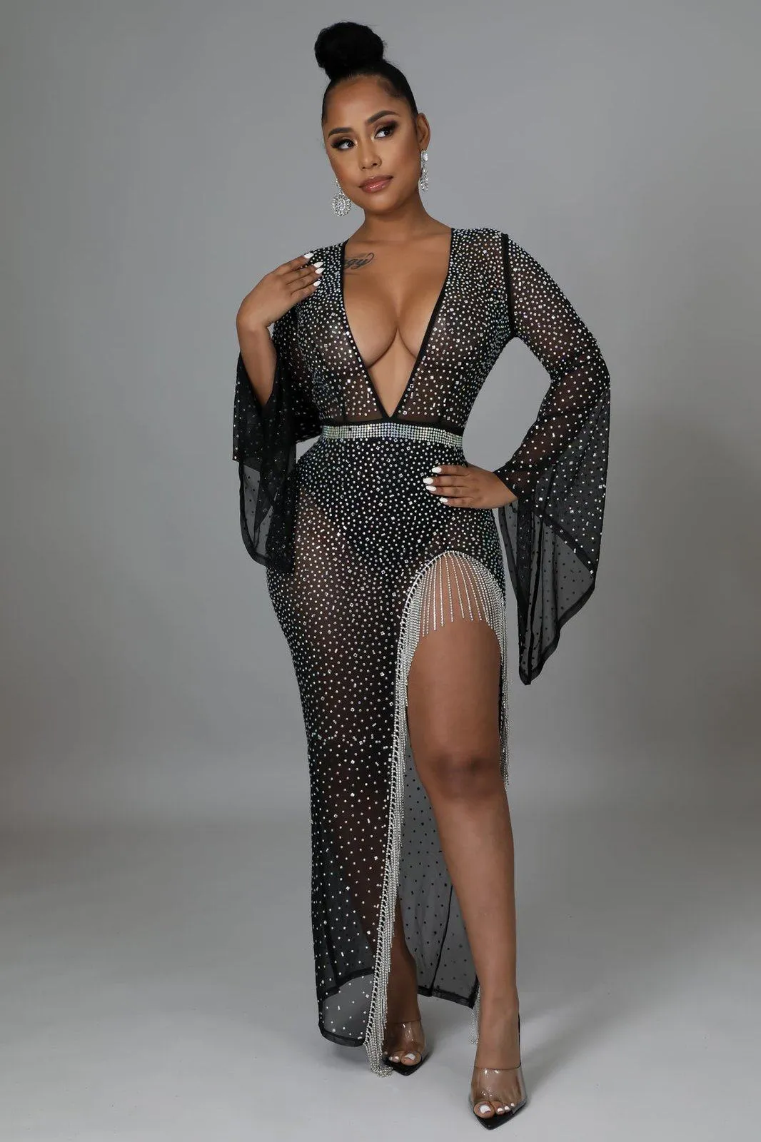 Diamond Dazzle Dress Nude