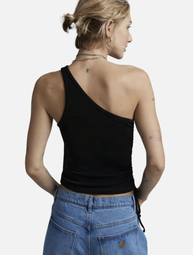 Diva One Shoulder Top - Black
