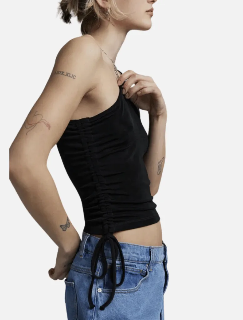 Diva One Shoulder Top - Black