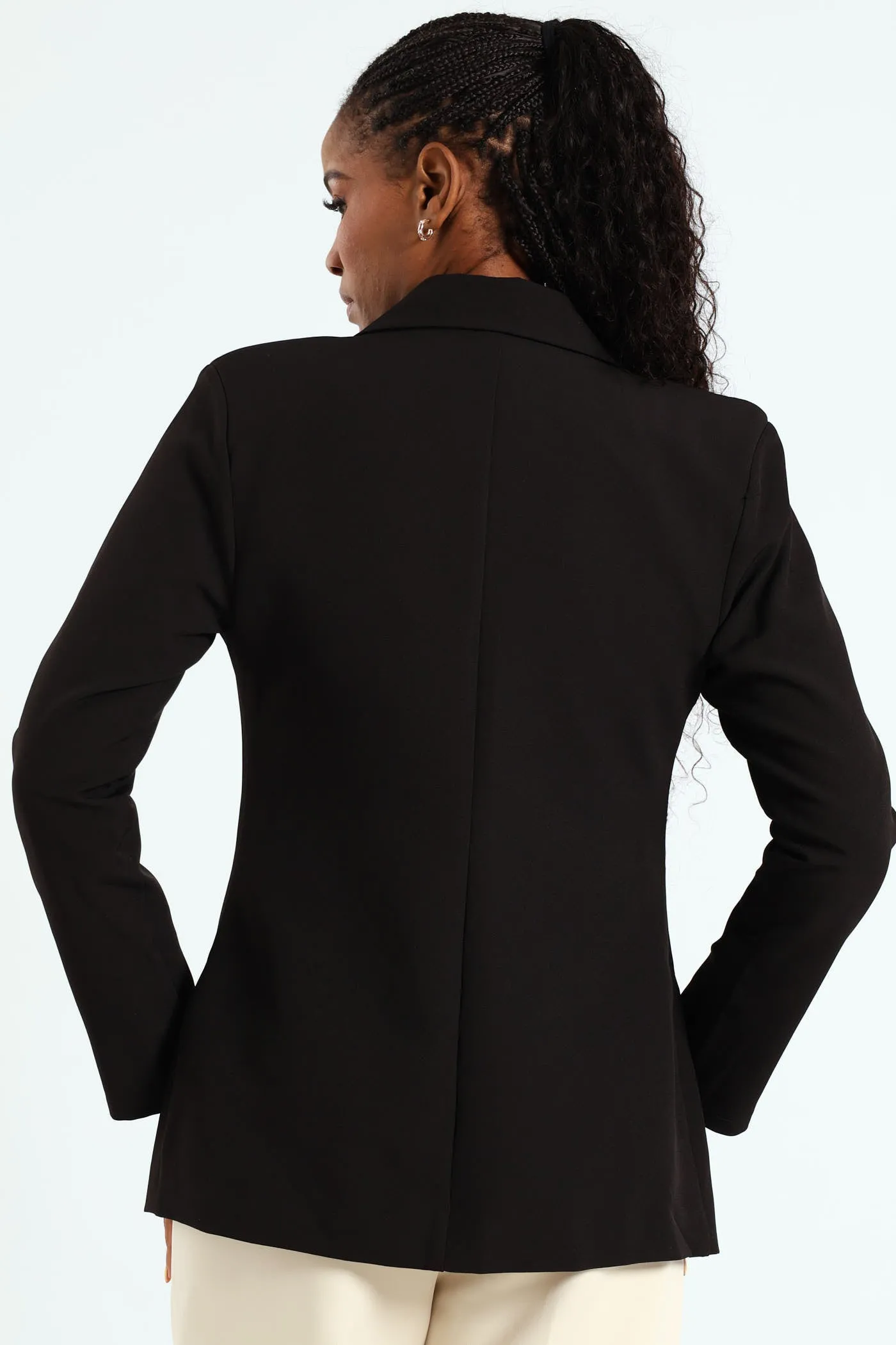 Double Breasted Nautical Blazer - Black