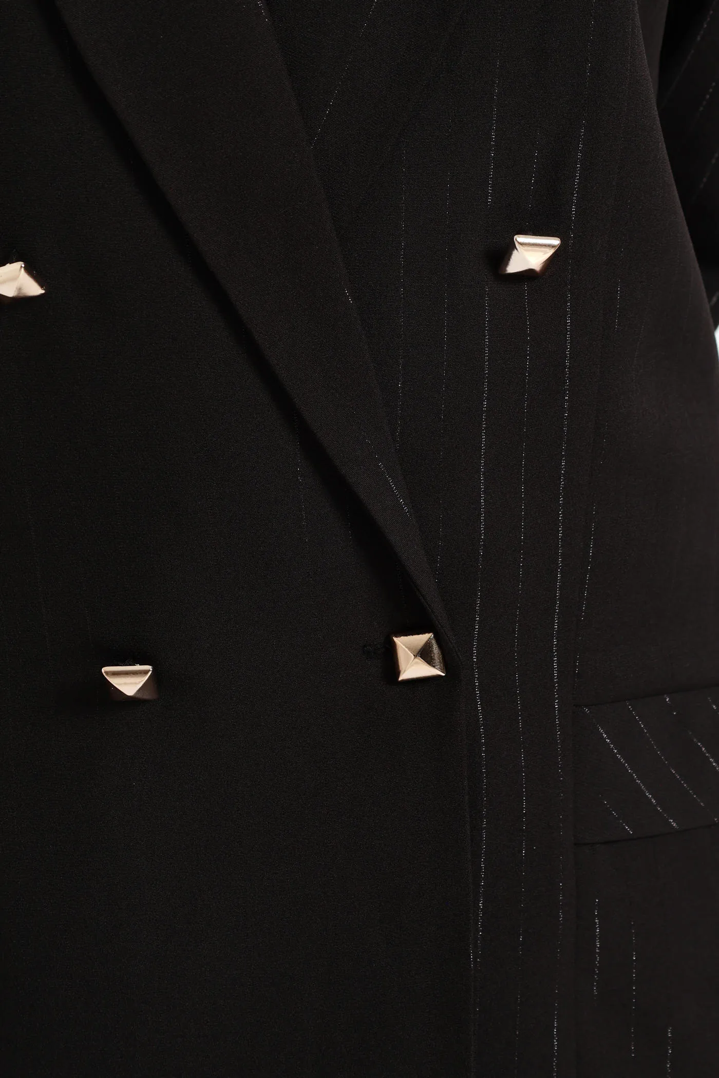 Double Lurex Stripe Blazer - Black