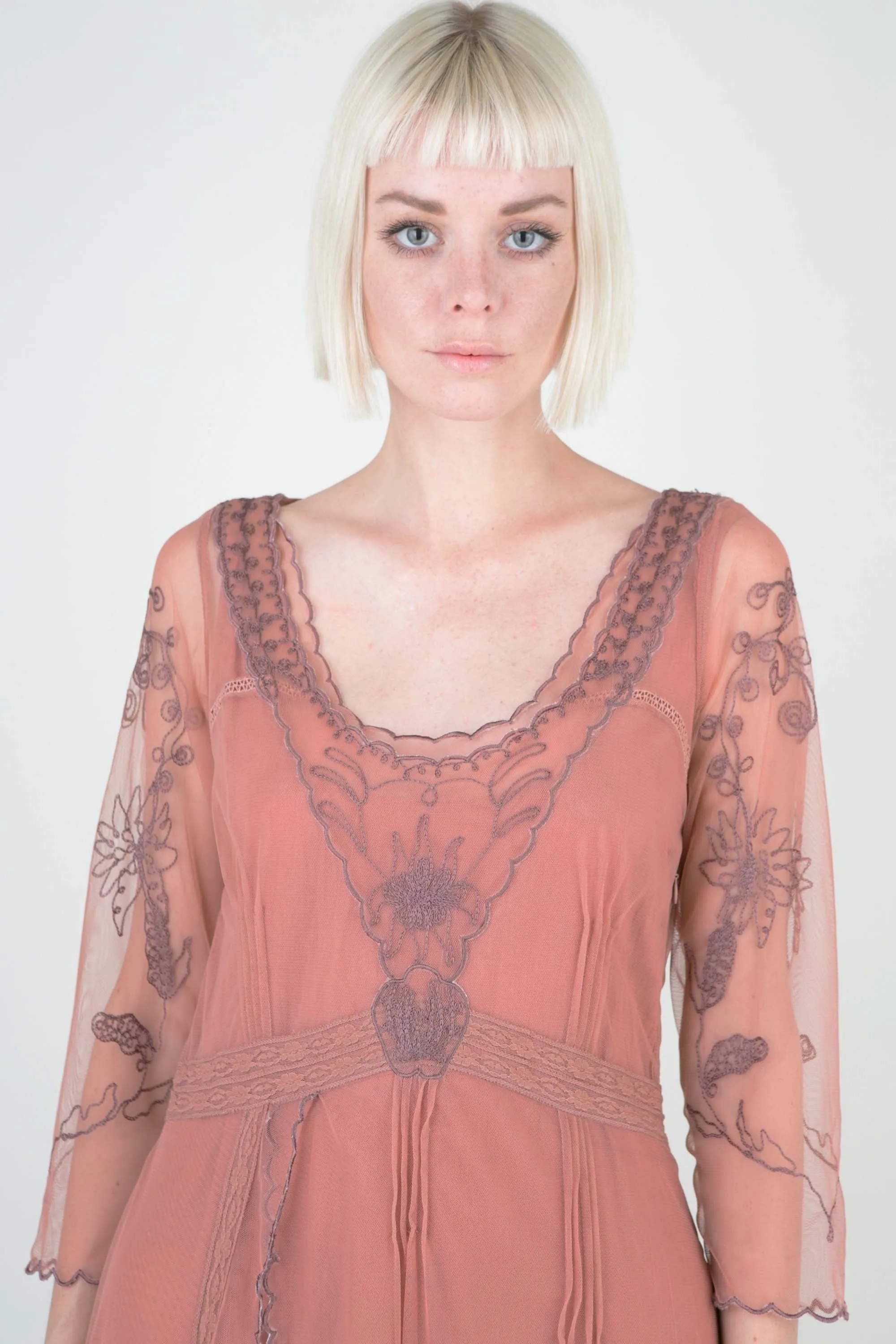 Downton Abbey Tea Party Gown in Cinnamon by Nataya