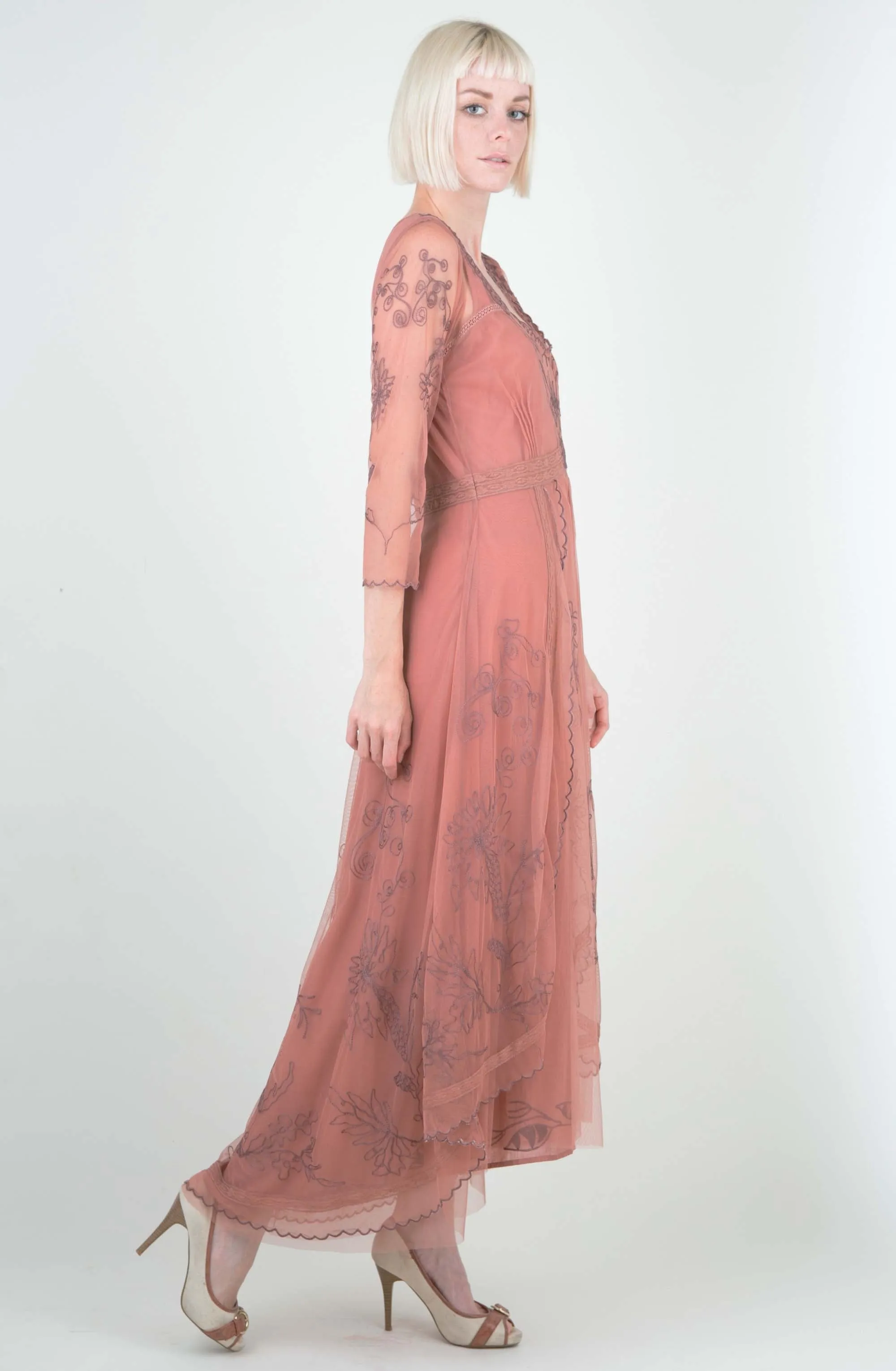 Downton Abbey Tea Party Gown in Cinnamon by Nataya