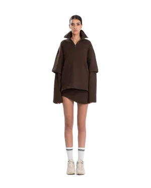 Drape Mini Skirt Chocolate