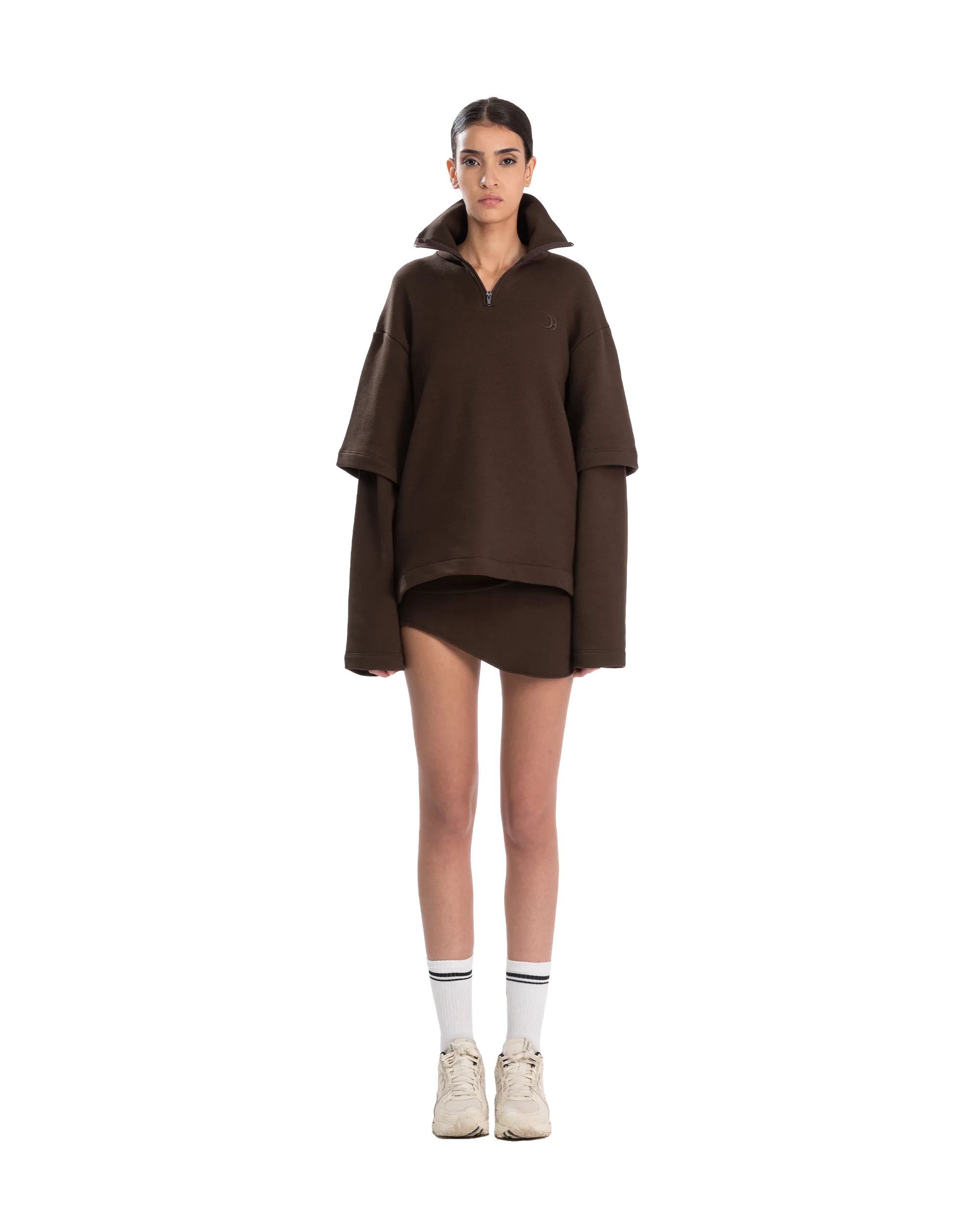 Drape Mini Skirt Chocolate