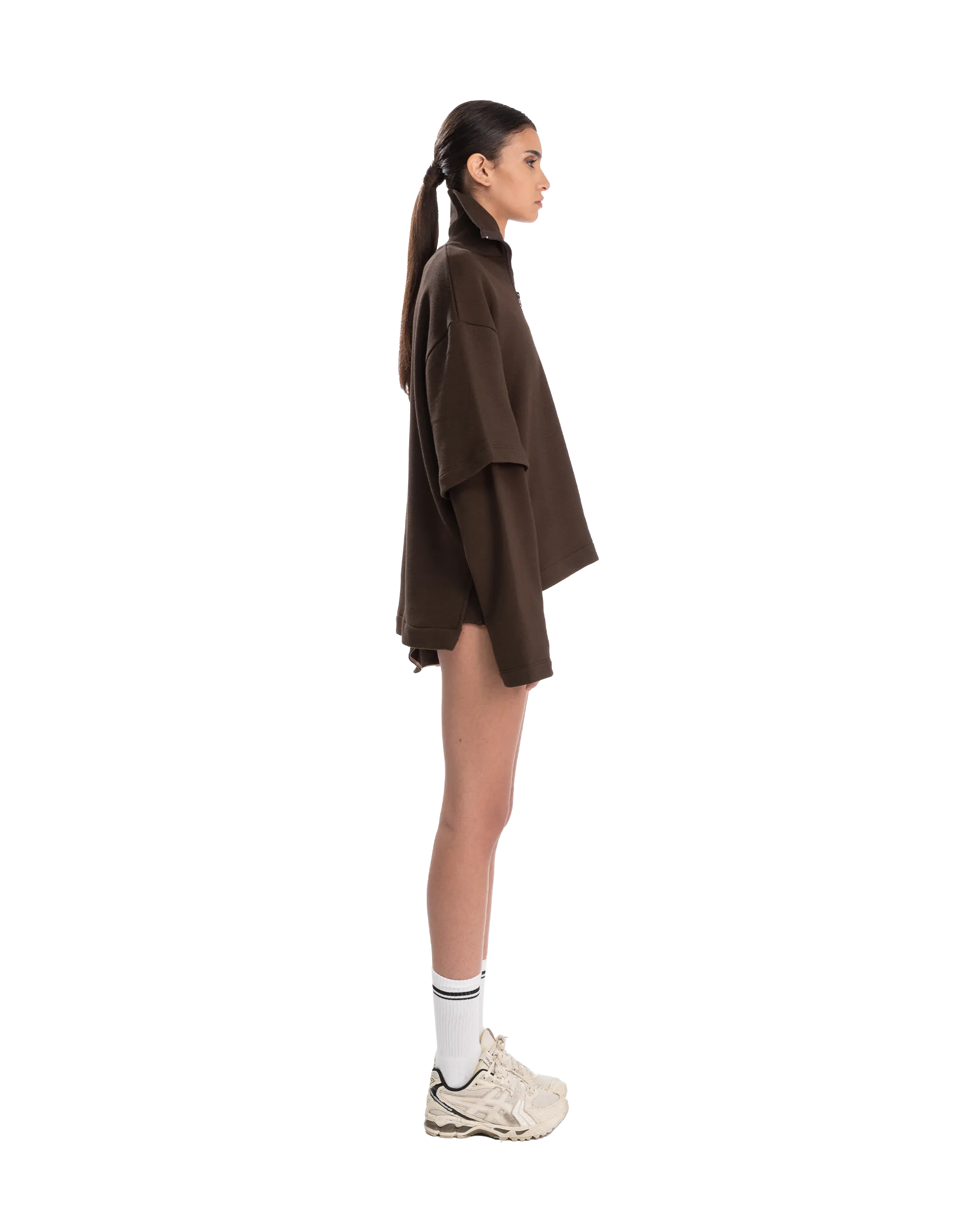 Drape Mini Skirt Chocolate