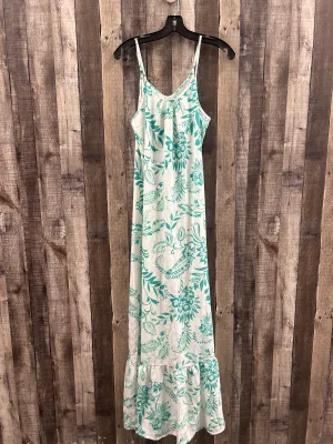 Dress Casual Maxi By Cmf In Green & White, Size: L