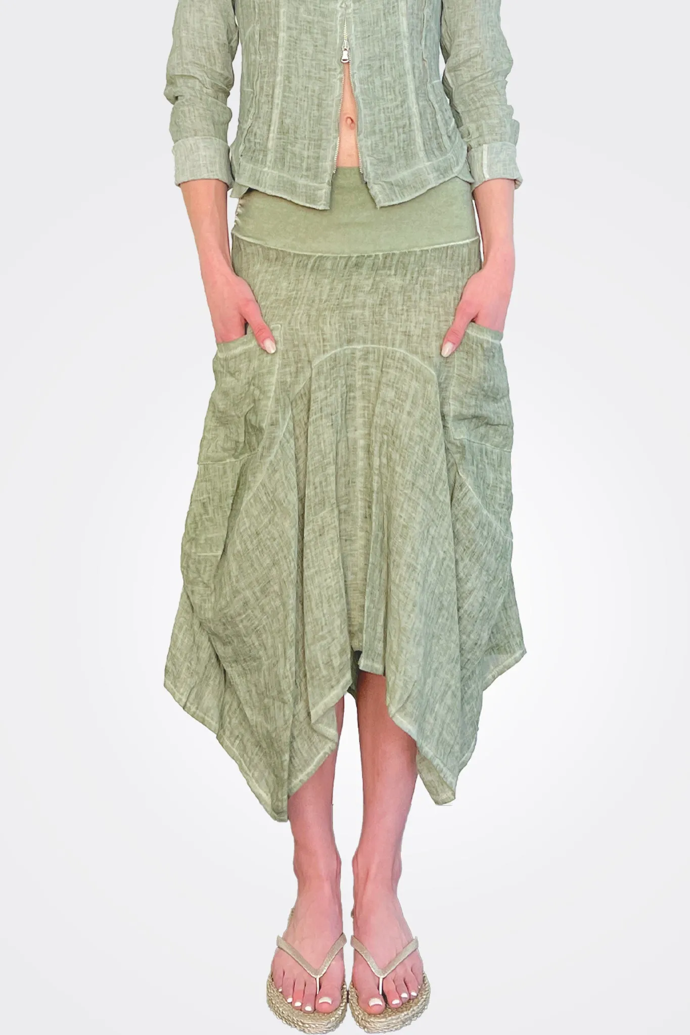 Drop Pocket Skirt - Cactus