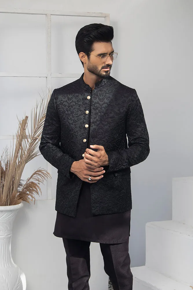Edge Republic - ER 2056 Black Prince Coat For Men