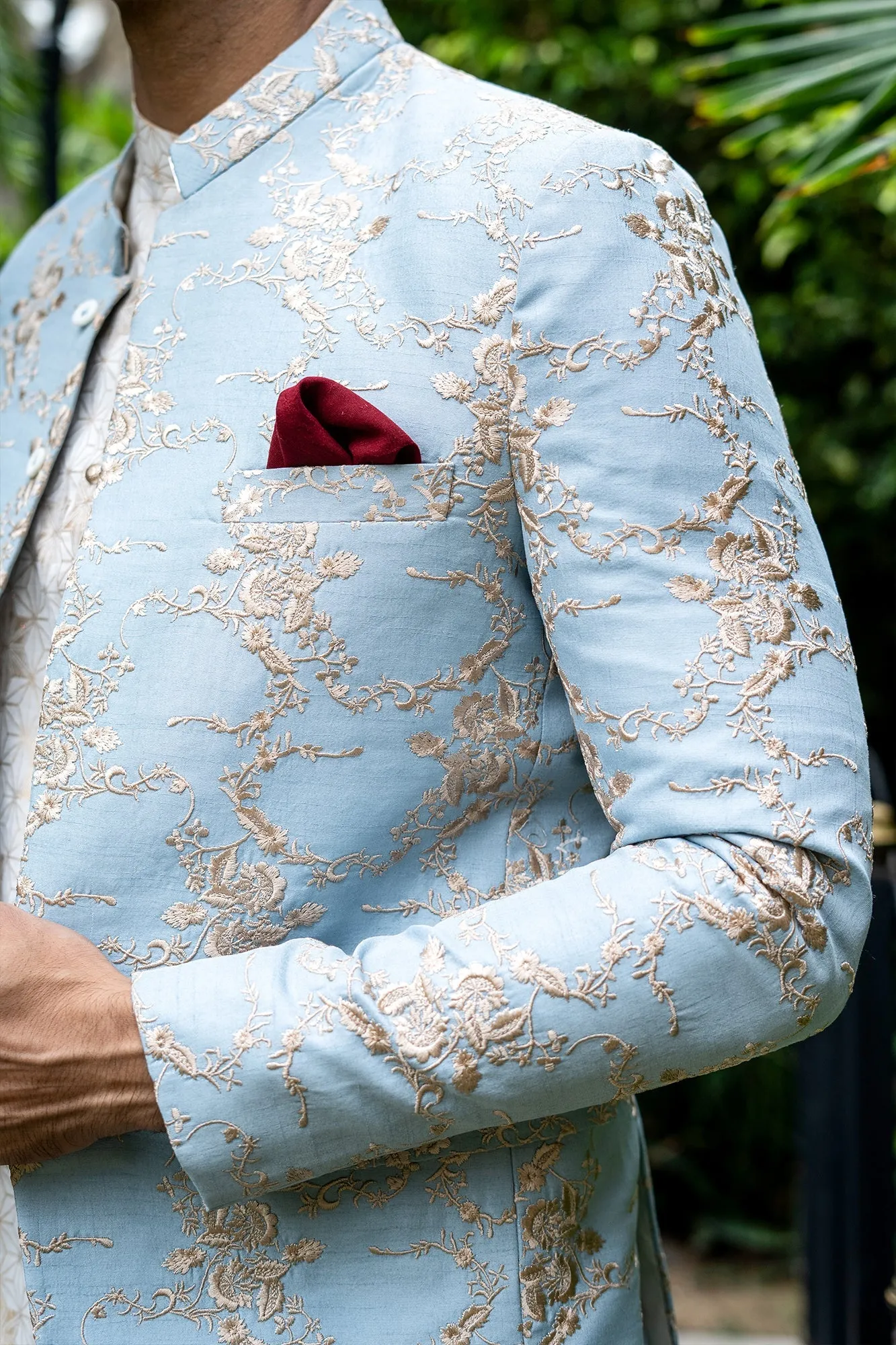 Edge Republic - ER 2076 Pastel Sky BLue Prince Coat For Men