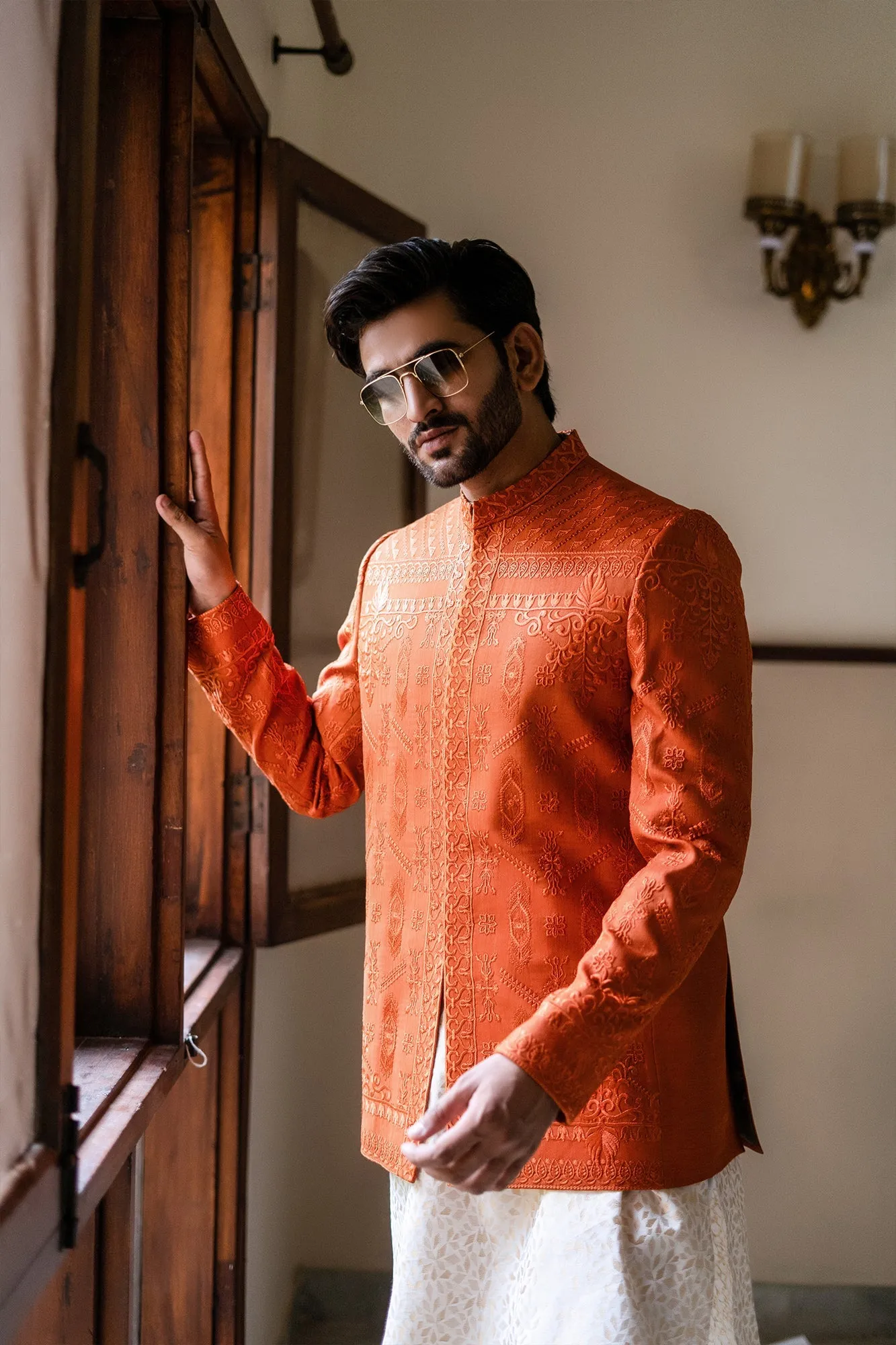 Edge Republic - ER 2079 Crisp Orange Prince Coat for Men