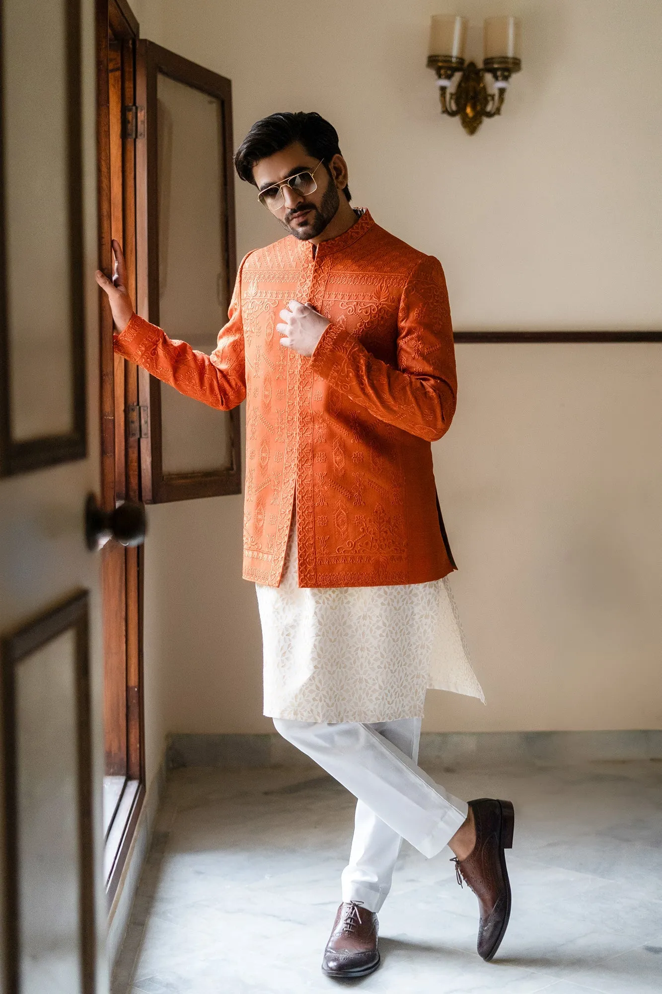 Edge Republic - ER 2079 Crisp Orange Prince Coat for Men