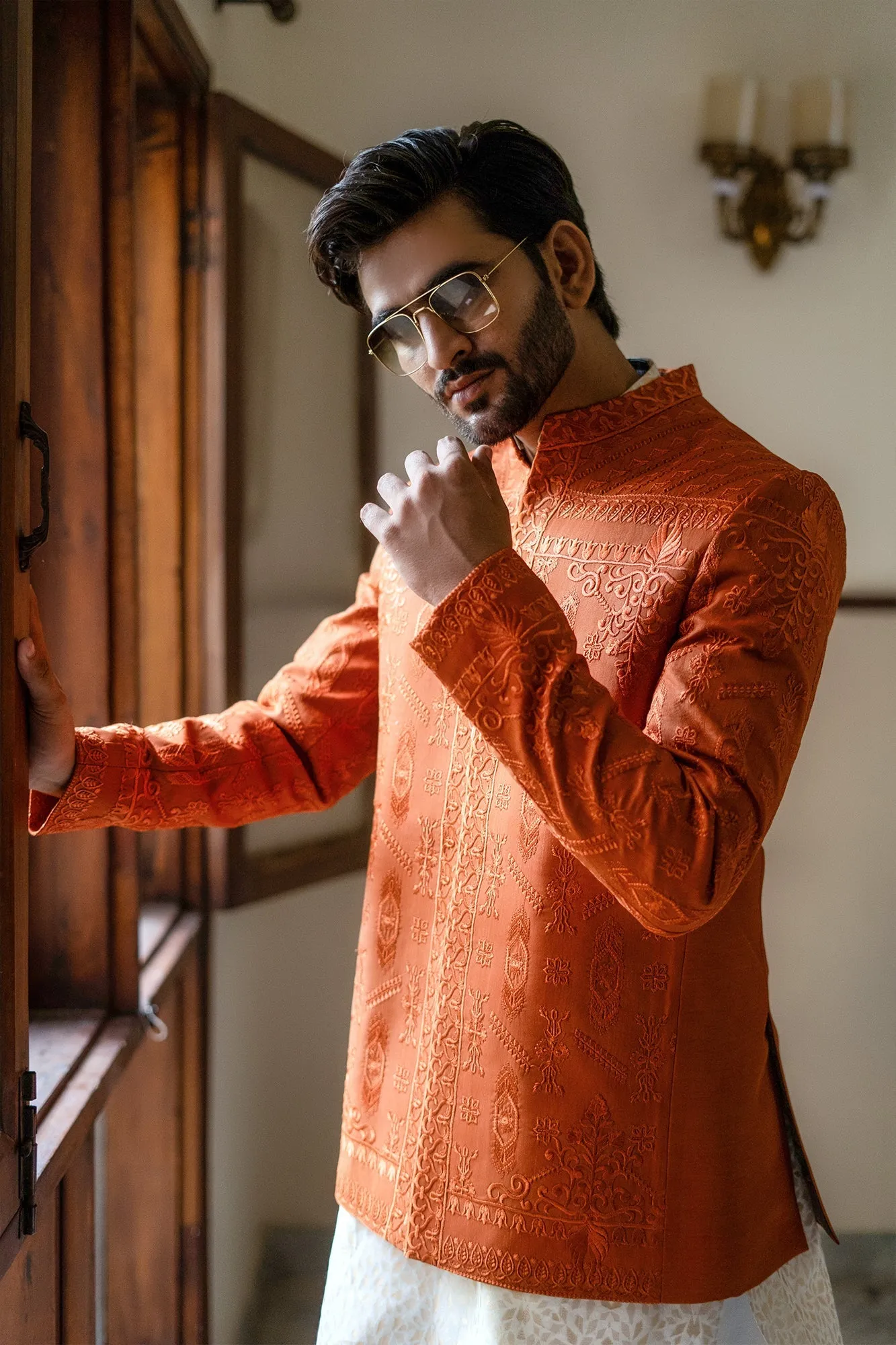 Edge Republic - ER 2079 Crisp Orange Prince Coat for Men