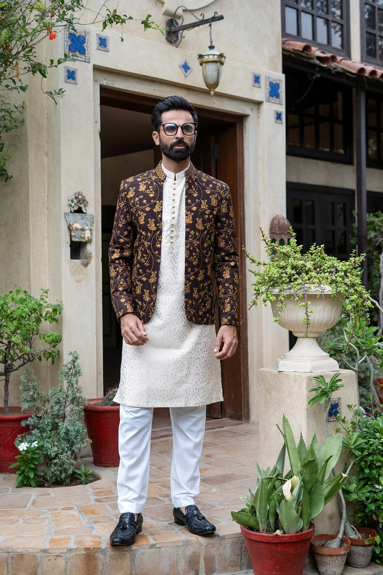 Edge Republic - ER 2080 Brown Copper Embroided Prince Coat Wedding FOr men