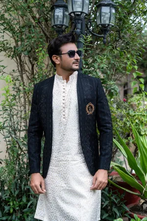 Edge Republic - ER 2088 Black Front Open Prince Coat wedding