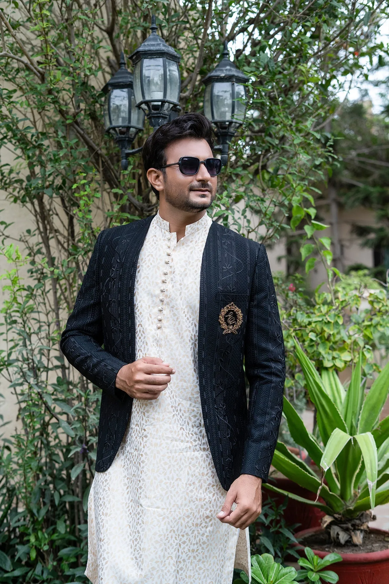 Edge Republic - ER 2088 Black Front Open Prince Coat wedding