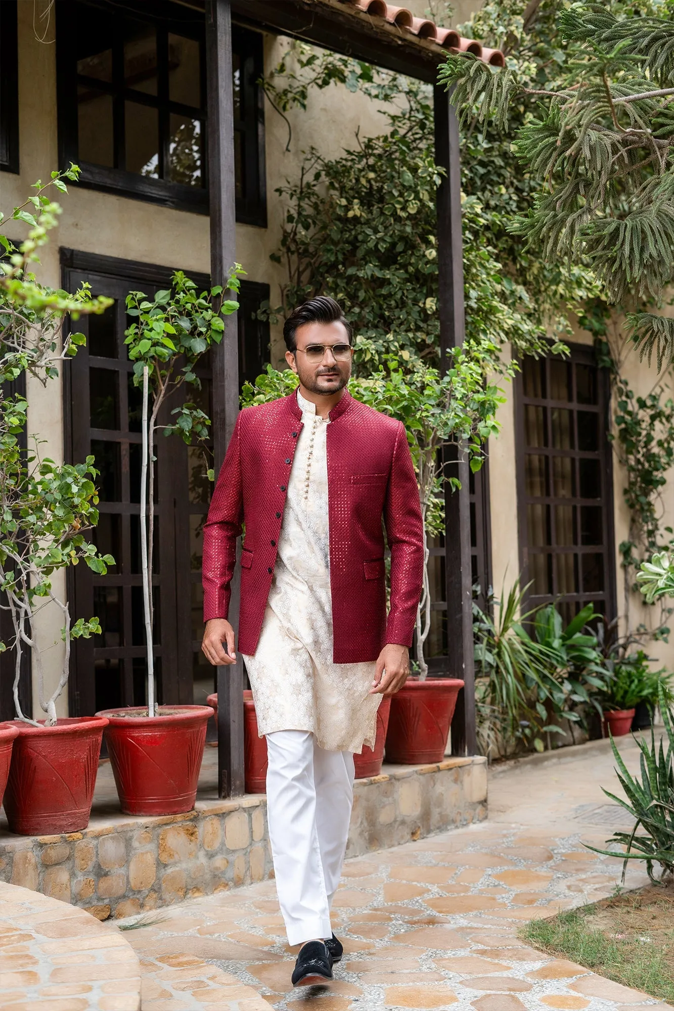 Edge Republic - ER 2091 Exclusive Maroon Prince Coat wedding