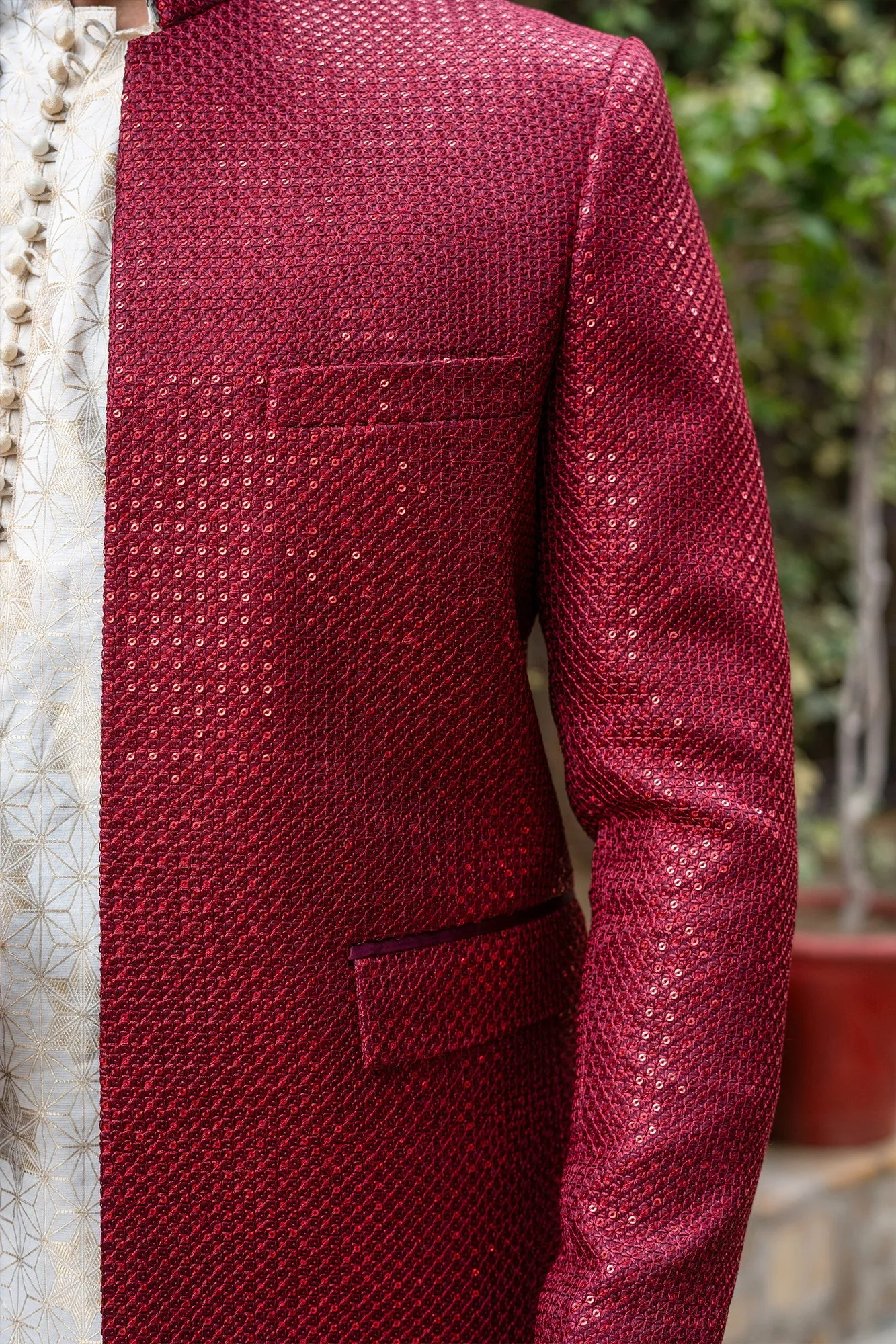 Edge Republic - ER 2091 Exclusive Maroon Prince Coat wedding