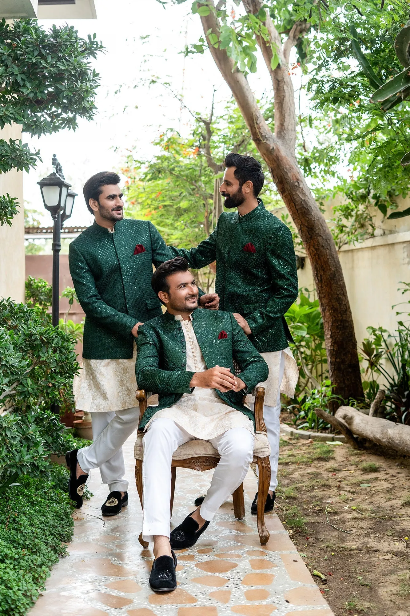 Edge Republic - ER 2094 Green On Green Prince Coat wedding