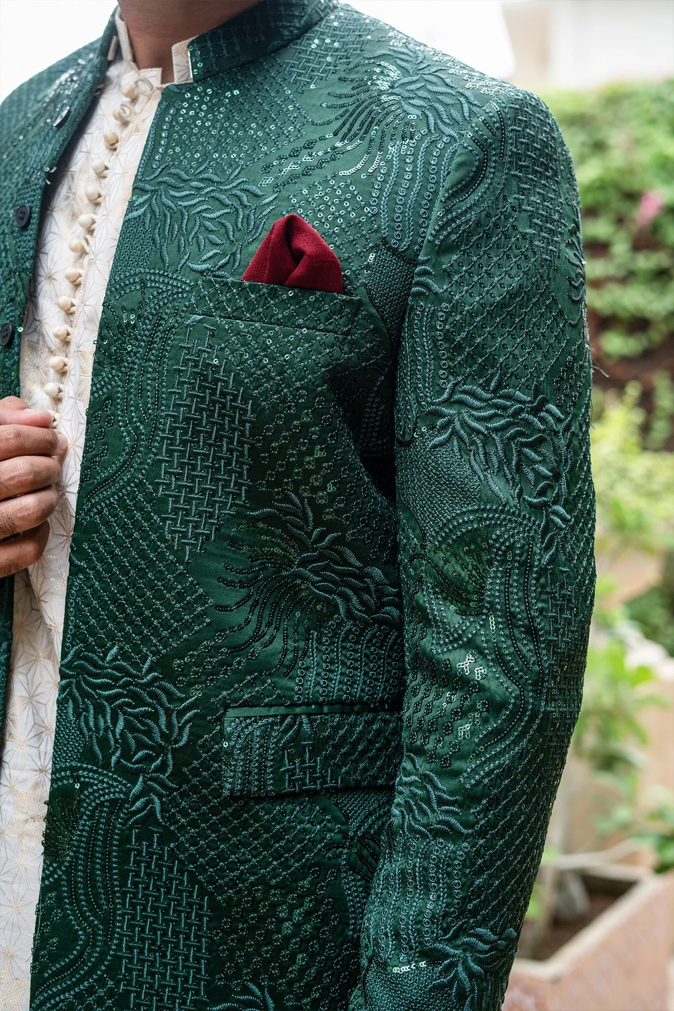 Edge Republic - ER 2094 Green On Green Prince Coat wedding