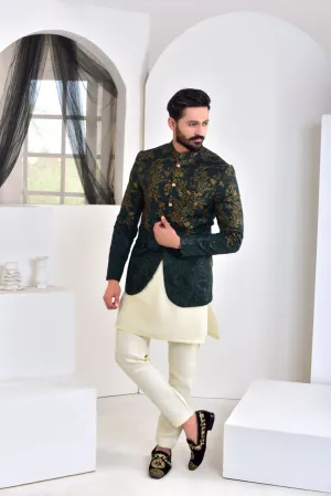 Edge Republic - ER PC 2004 Green Copper Prince Coat For Mehndi