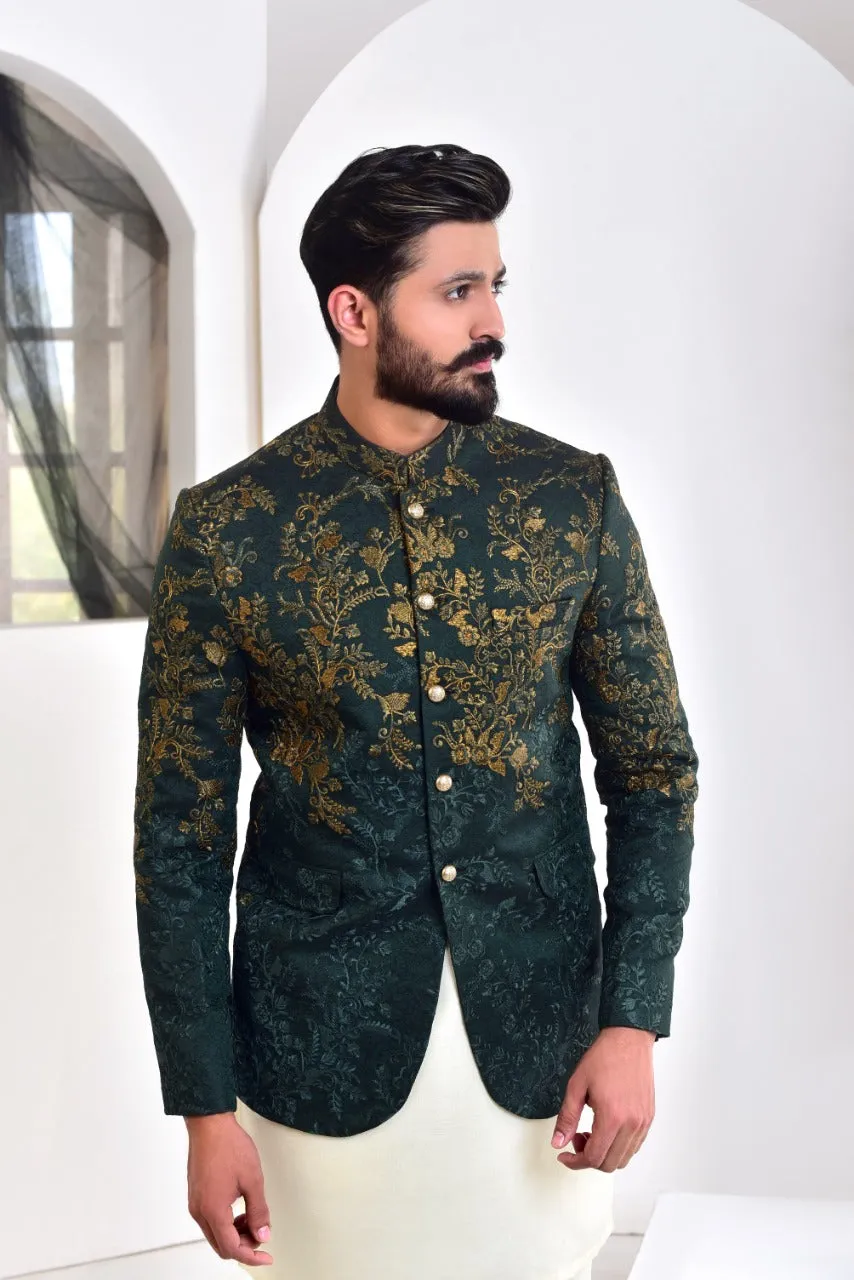 Edge Republic - ER PC 2004 Green Copper Prince Coat For Mehndi
