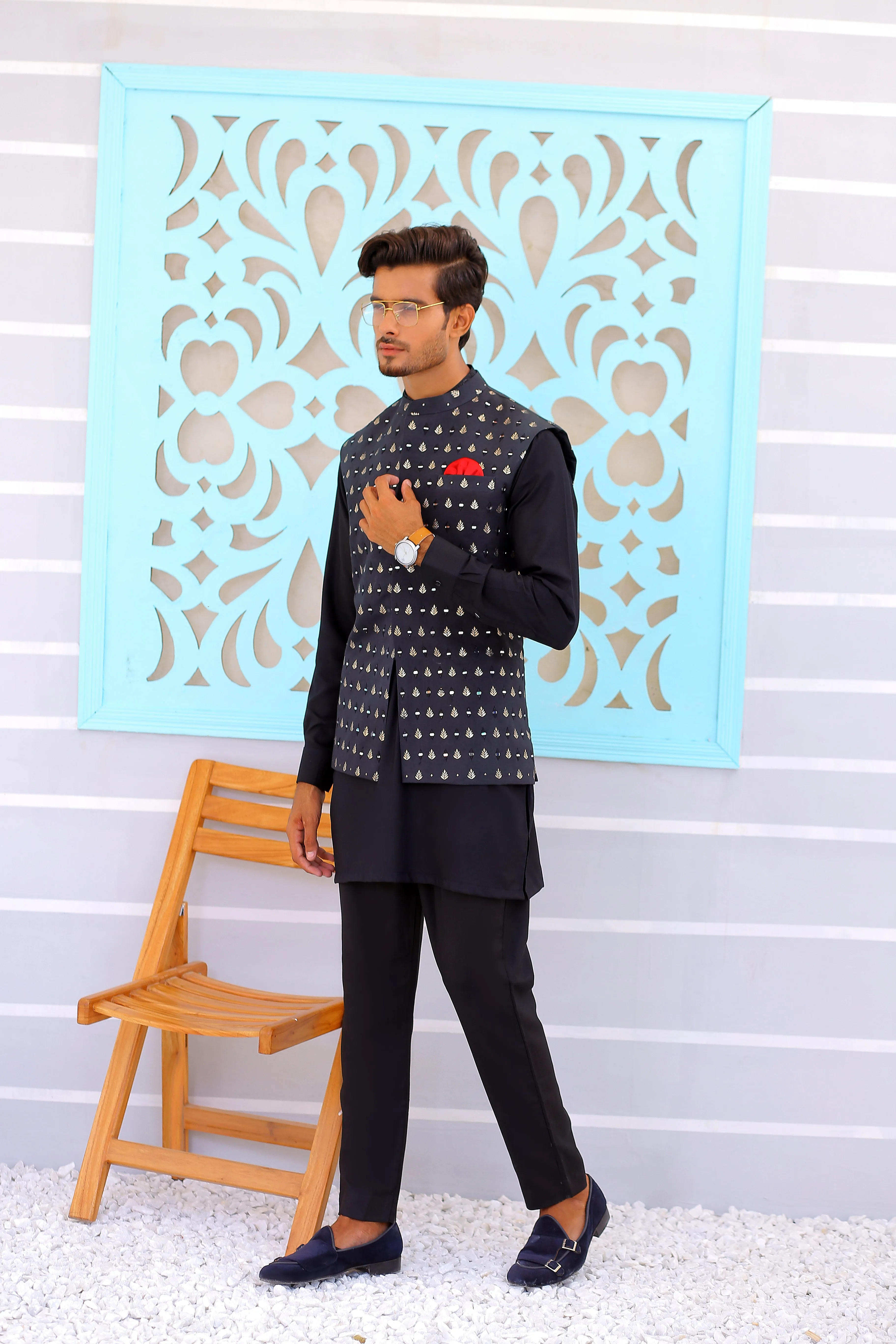 Edge Republic - ER WC 1082 Black Mirror Work Waist Coat