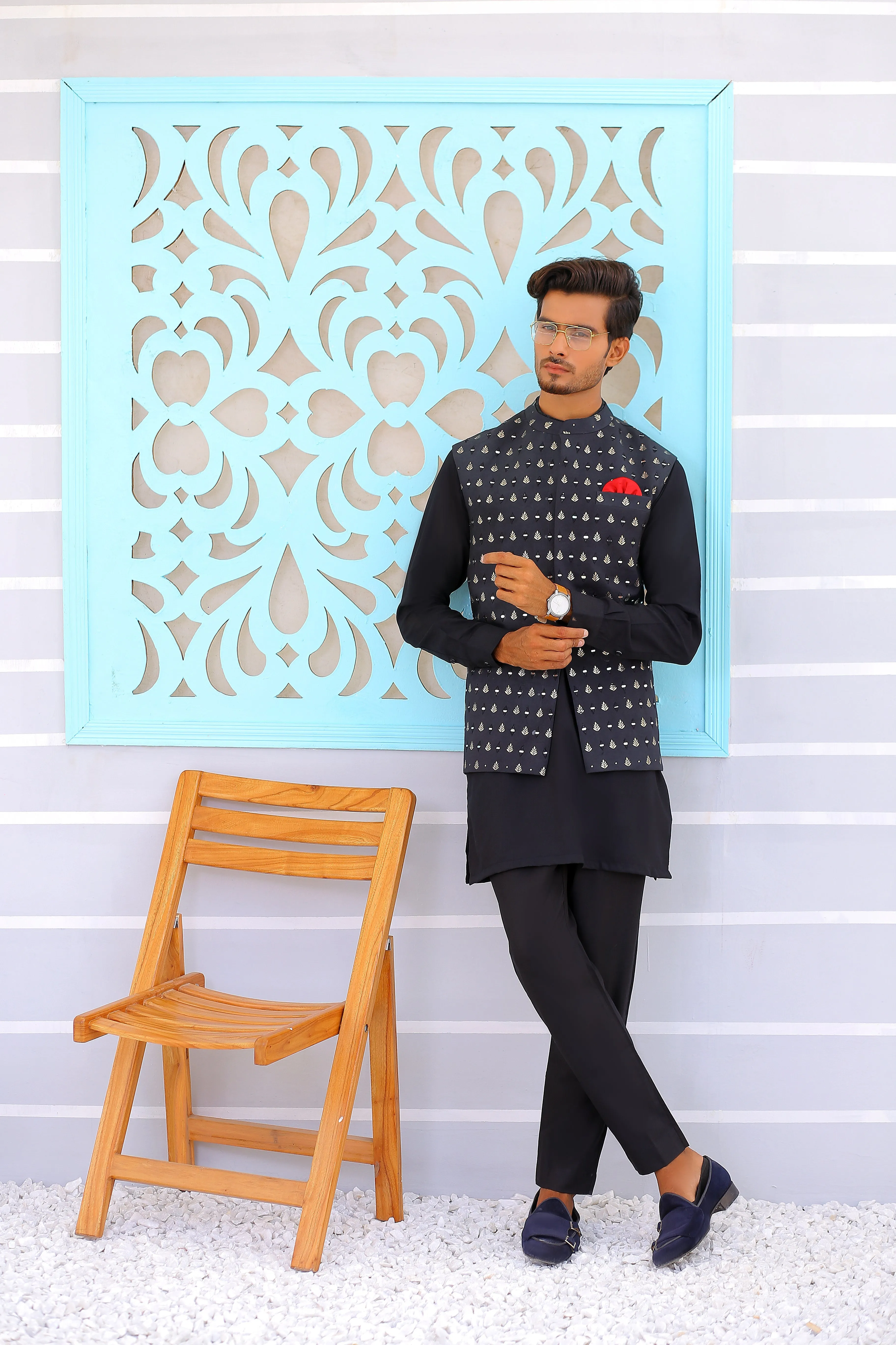 Edge Republic - ER WC 1082 Black Mirror Work Waist Coat