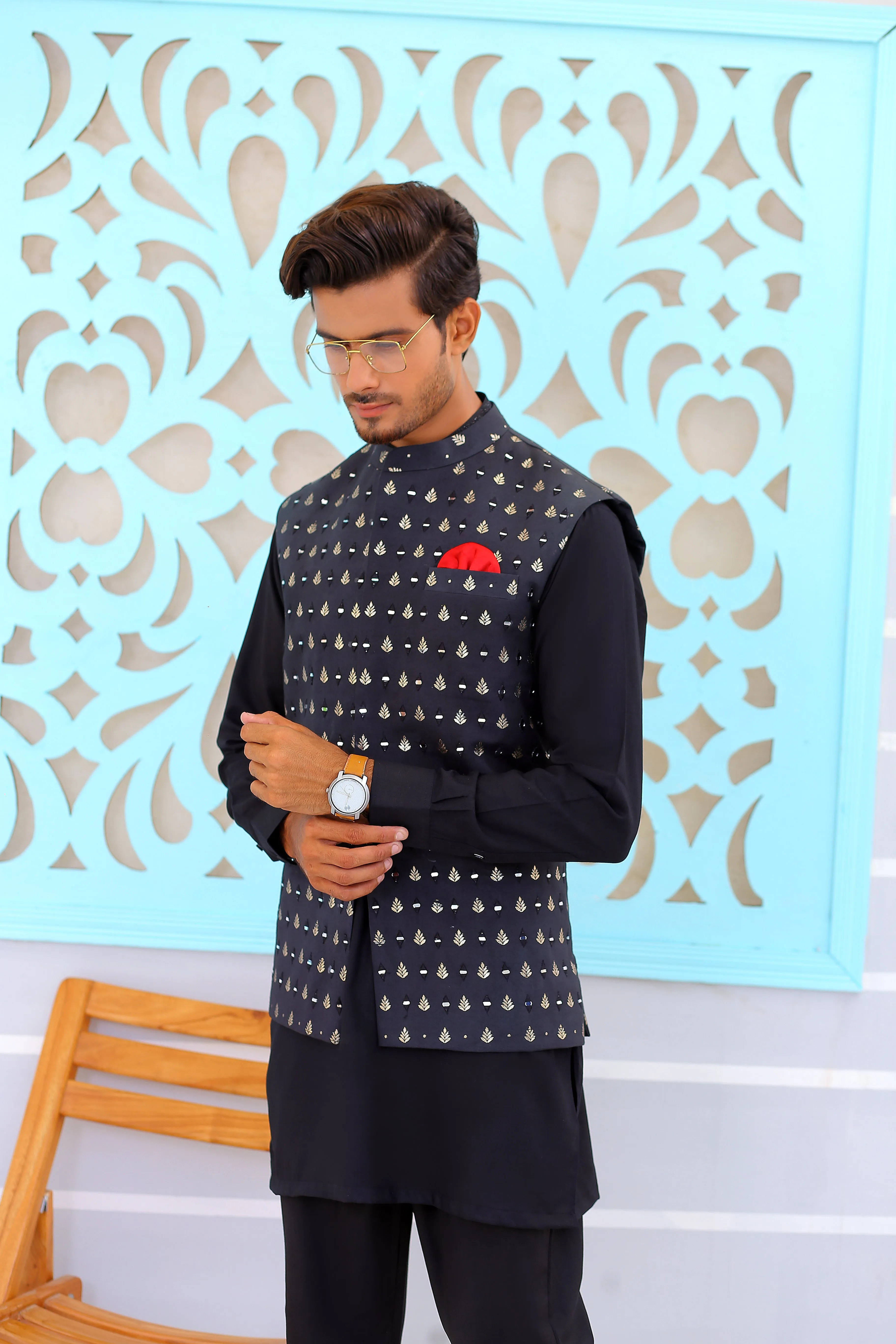 Edge Republic - ER WC 1082 Black Mirror Work Waist Coat